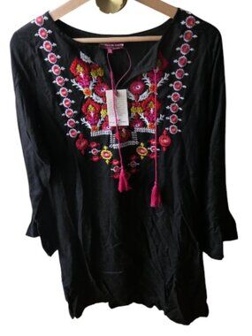 La fiancee du Mekong- Bohemian embroidered tunic dress-Size S-NWT